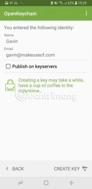 Cara menghantar e-mel yang disulitkan pada Android menggunakan OpenKeychain