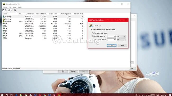 Windows'un yavaşlamasını önlemek için disk alanında uyarı sınırlarını ayarlama talimatları