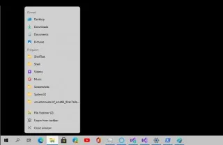 Önizleme sürümlerinde Windows 10daki görev çubuğu menüsünün sızdırılmış görüntüsü