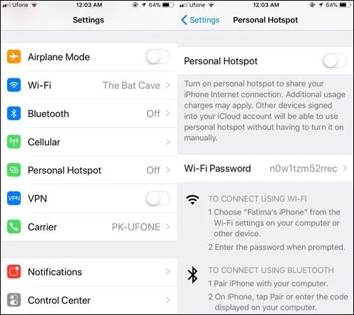 Cómo cambiar la contraseña de WiFi (punto de acceso WiFi) en iPhone