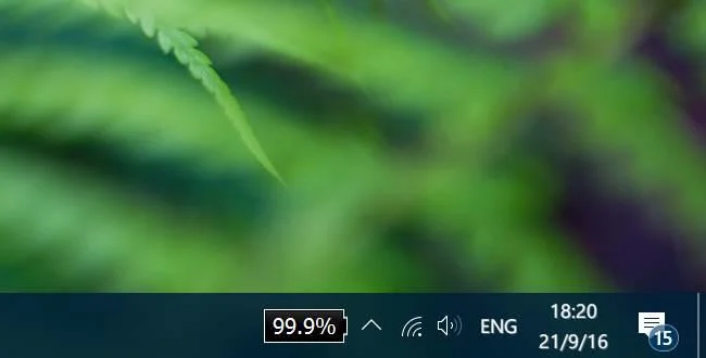 Arahan untuk memaparkan peratusan bateri pada Bar Tugas Windows 10