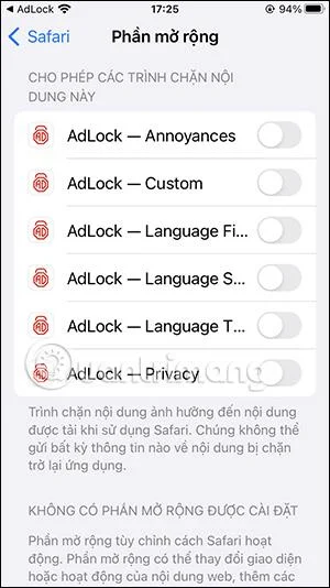 Cara menggunakan AdLock untuk menyekat iklan pada Safari iPhone