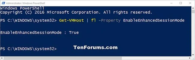Windows 10'da Hyper-V Gelişmiş Oturum Modu nasıl etkinleştirilir/devre dışı bırakılır