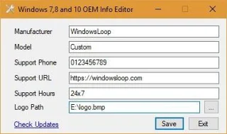 Comment changer le logo et le nom OEM dans Windows 10/8/7