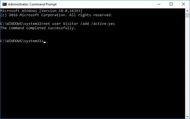 Windows 10'da Misafir hesabı oluşturmak için komut nasıl kullanılır?