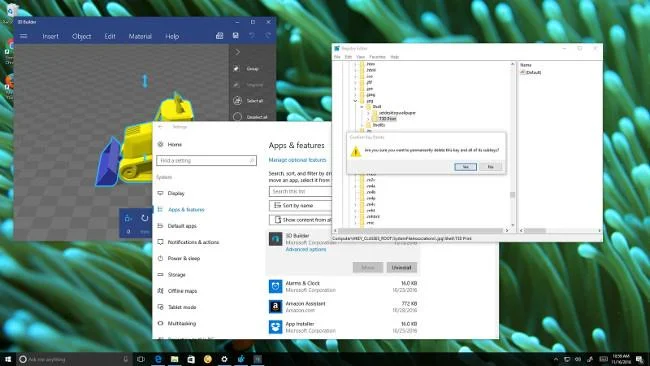 Windows 10 で 3D Builder アプリケーションを完全に削除する手順