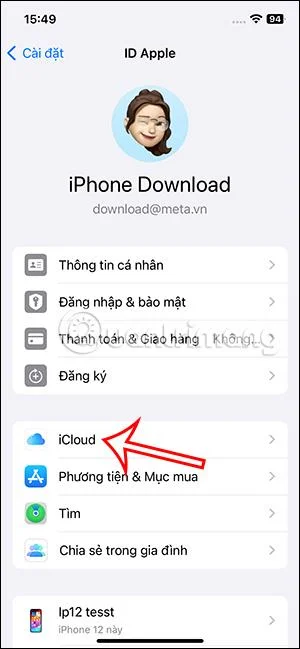 Arahan untuk menyegerakkan mesej ke iCloud pada iPhone