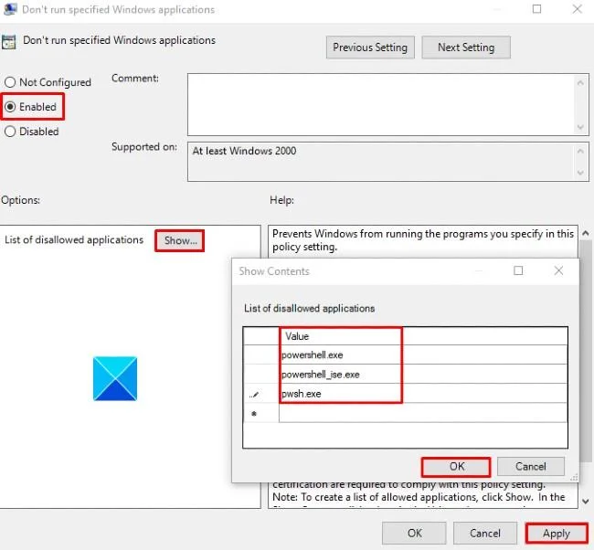 Windows 10'da PowerShell nasıl devre dışı bırakılır