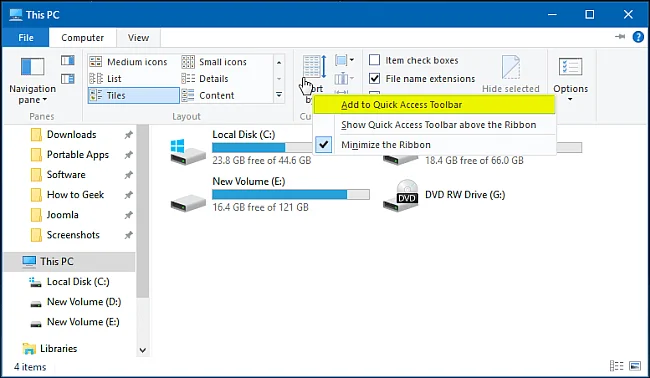Ketahui tentang Bar Alat Akses Pantas pada Windows 10