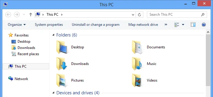 Windows 8'de Şerit arayüzünü kaldırma talimatları