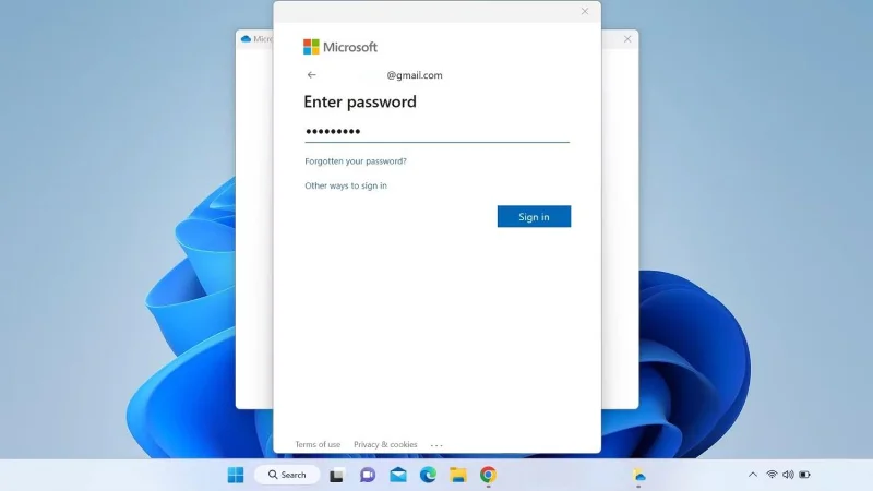 Inserisci email per accedere a OneDrive