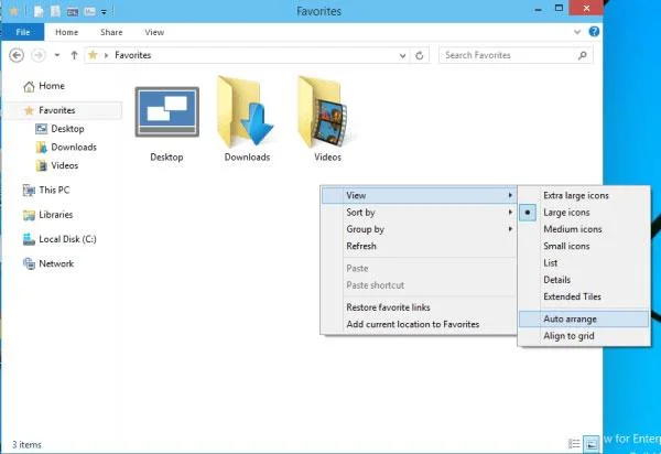 Windows 10'da klasörlerdeki otomatik düzenleme özelliğini açma/kapatma