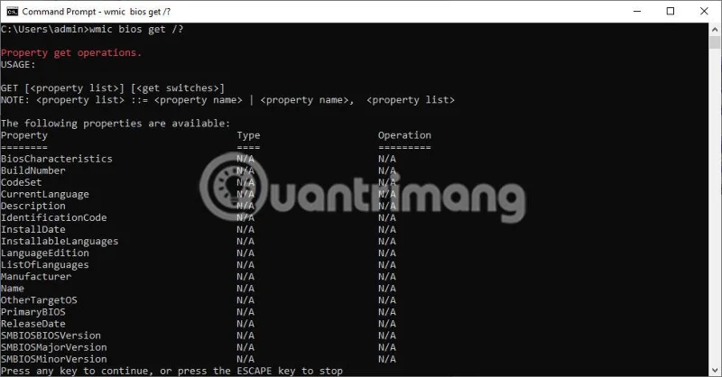 Paparkan maklumat BIOS pada Windows 10 menggunakan Command Prompt