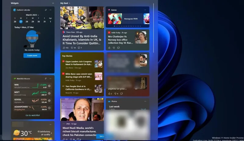 Windows 11'de 3 sütunlu widget paneli nasıl etkinleştirilir