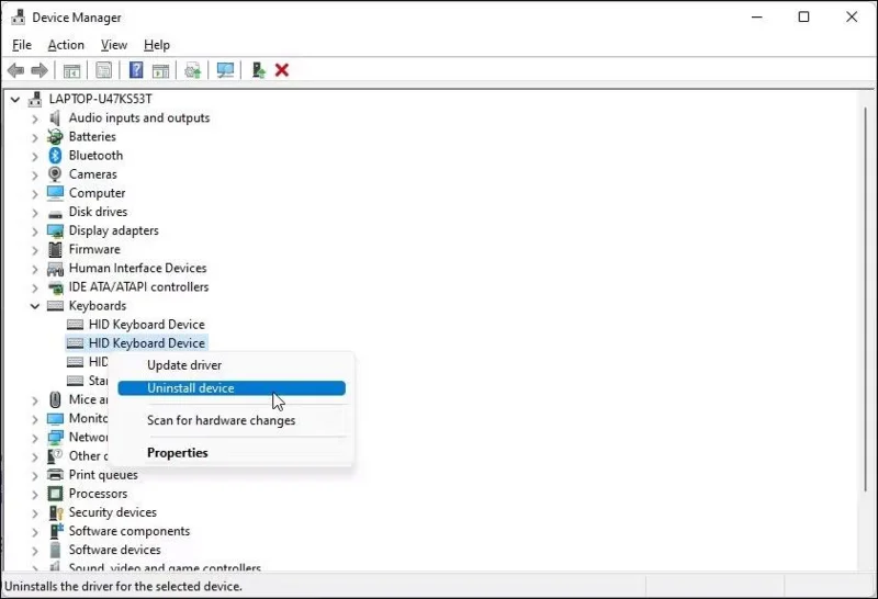 วิธีปิดการใช้งานคีย์บอร์ดแล็ปท็อปในตัวใน Windows