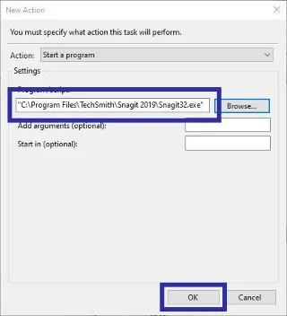 Bagaimana untuk menangguhkan permulaan program dengan Penjadual Tugas pada Windows 10/8/7
