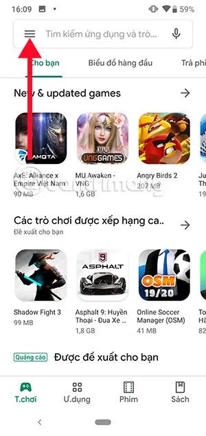 Arahan untuk mengemas kini aplikasi Android
