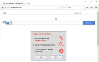 PlusNetwork tarayıcı korsanı nasıl kaldırılır? iletişim