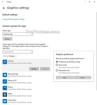 Windows 10 グラフィック設定