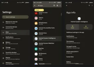 Est-il sécuritaire de désactiver Android System Intelligence ?