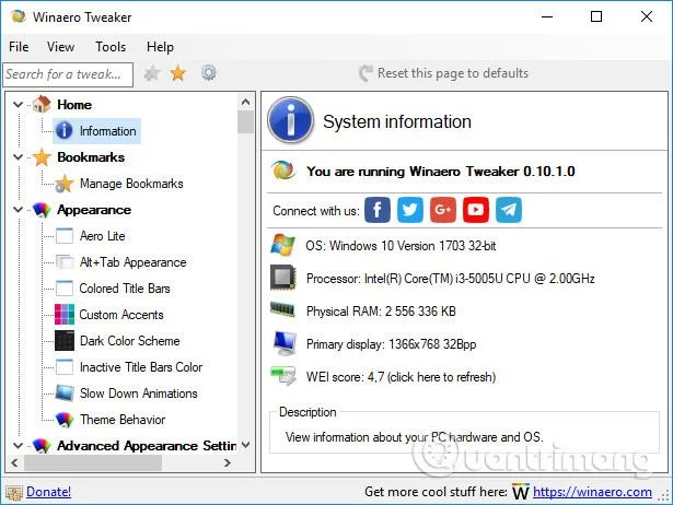 Bagaimana untuk menyesuaikan Windows dengan Winaero Tweaker