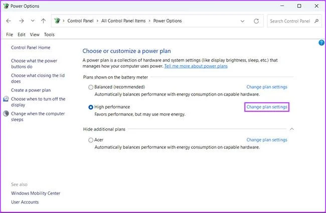 Windows 11'de Güç planı nasıl dışa aktarılır/içe aktarılır