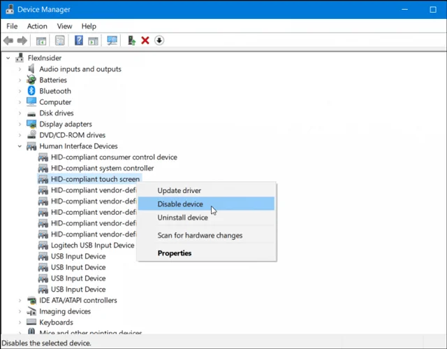 Comment désactiver l'écran tactile sur les appareils Windows 10