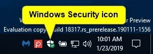 Bagaimana untuk menyembunyikan atau menunjukkan ikon Keselamatan Windows pada Bar Tugas Windows 10