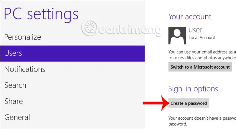 Een wachtwoord instellen voor een Windows 8/8.1-computer