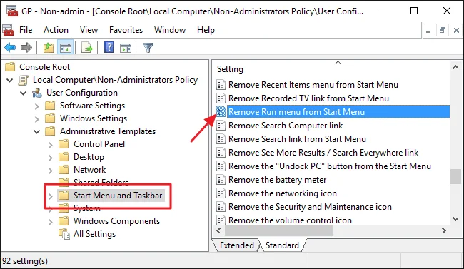 Arahan untuk melumpuhkan arahan Run dan Command Prompt pada Windows