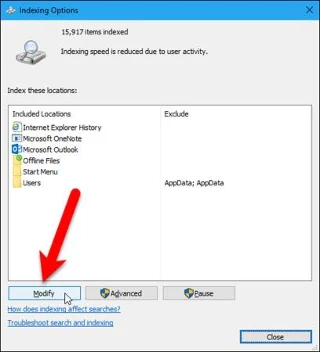Arahan untuk menyembunyikan fail dan folder dalam Carian Windows 10