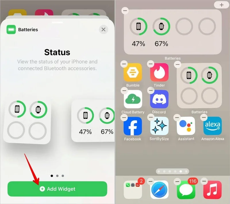 Apple Watchのバッテリー残量をiPhone画面に表示する方法