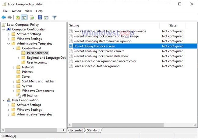 Bagaimana untuk melumpuhkan skrin kunci Skrin Kunci pada Windows 10