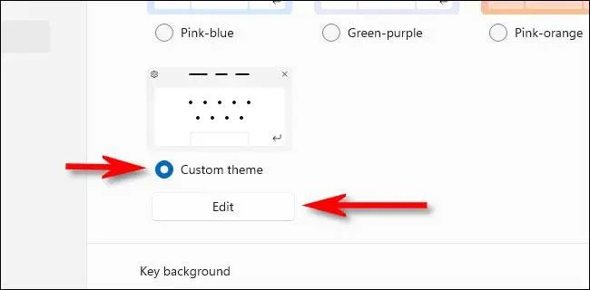 Benutzerdefinierte Designoptionen für die virtuelle Tastatur