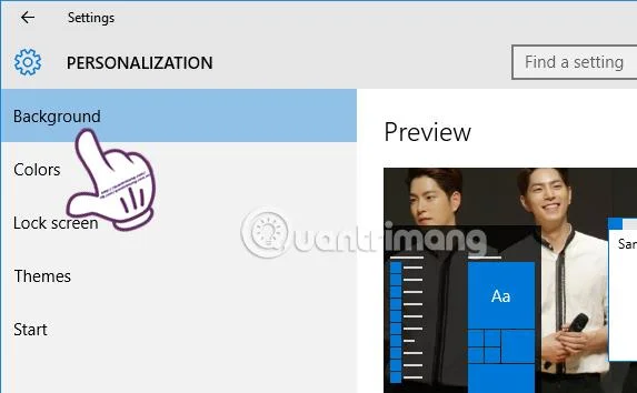 Arahan untuk menetapkan pemasa untuk menukar kertas dinding Windows 10