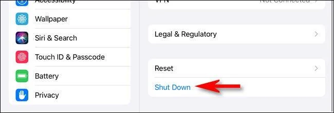 Ringkasan cara untuk mematikan kuasa iPad