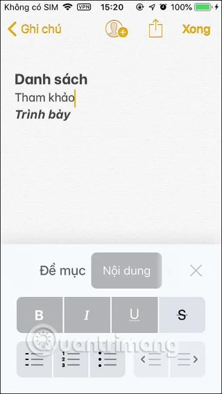 Cara memformat nota Nota pada iPhone/iPad dan Mac