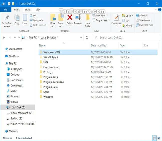 Windows 10'da $Windows.~WS klasörü nasıl silinir