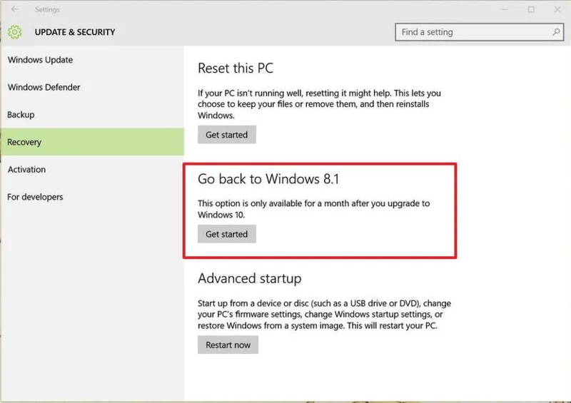 Come disinstallare Win 10 per tornare a utilizzare Win 7 o 8.1