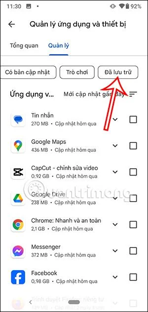 Come archiviare automaticamente le app su Android