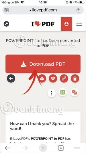 Bagaimana untuk menukar PowerPoint kepada PDF pada iPhone