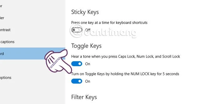 Cipta bunyi apabila menekan Caps Lock, Num Lock atau Scroll Lock Windows 10