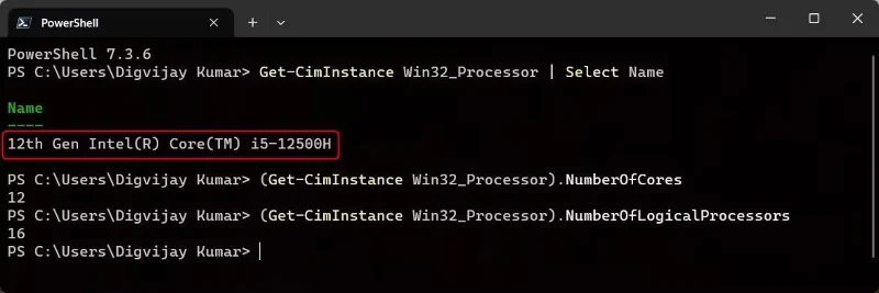 PowerShellでのIntelプロセッサの世代確認