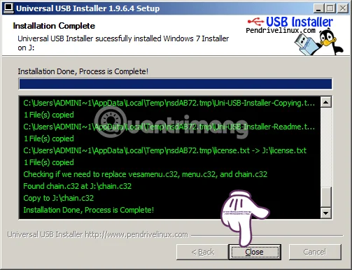 Arahan untuk mencipta USB boleh boot dan memasang Windows menggunakan Pemasang USB Universal