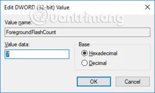 Windows 10 タスクバー上のアプリケーションのフラッシュ数を変更する方法