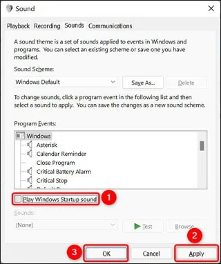 Hoe u het opstartgeluid op Windows 11 kunt uitschakelen