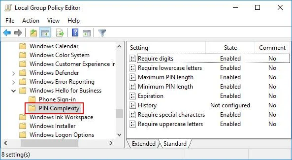 Bagaimana untuk menyesuaikan had aksara PIN Windows 10