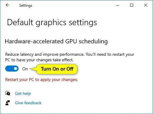 Windows 10 のハードウェア アクセラレーションによる GPU スケジュール機能をオフ/オンにする