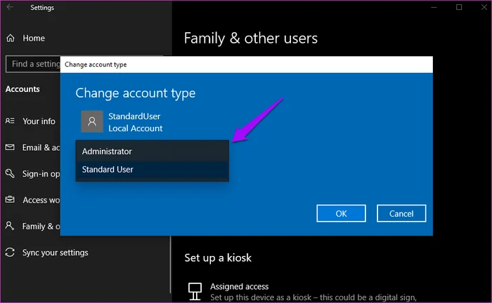 Perbezaan antara akaun standard dan akaun Pentadbir pada Windows 10