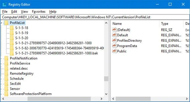 Windows 10でユーザープロファイルを復元する方法